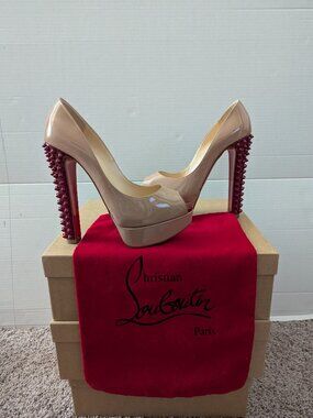 Christian Louboutin Nude Platform Heels Women's Size 37.5